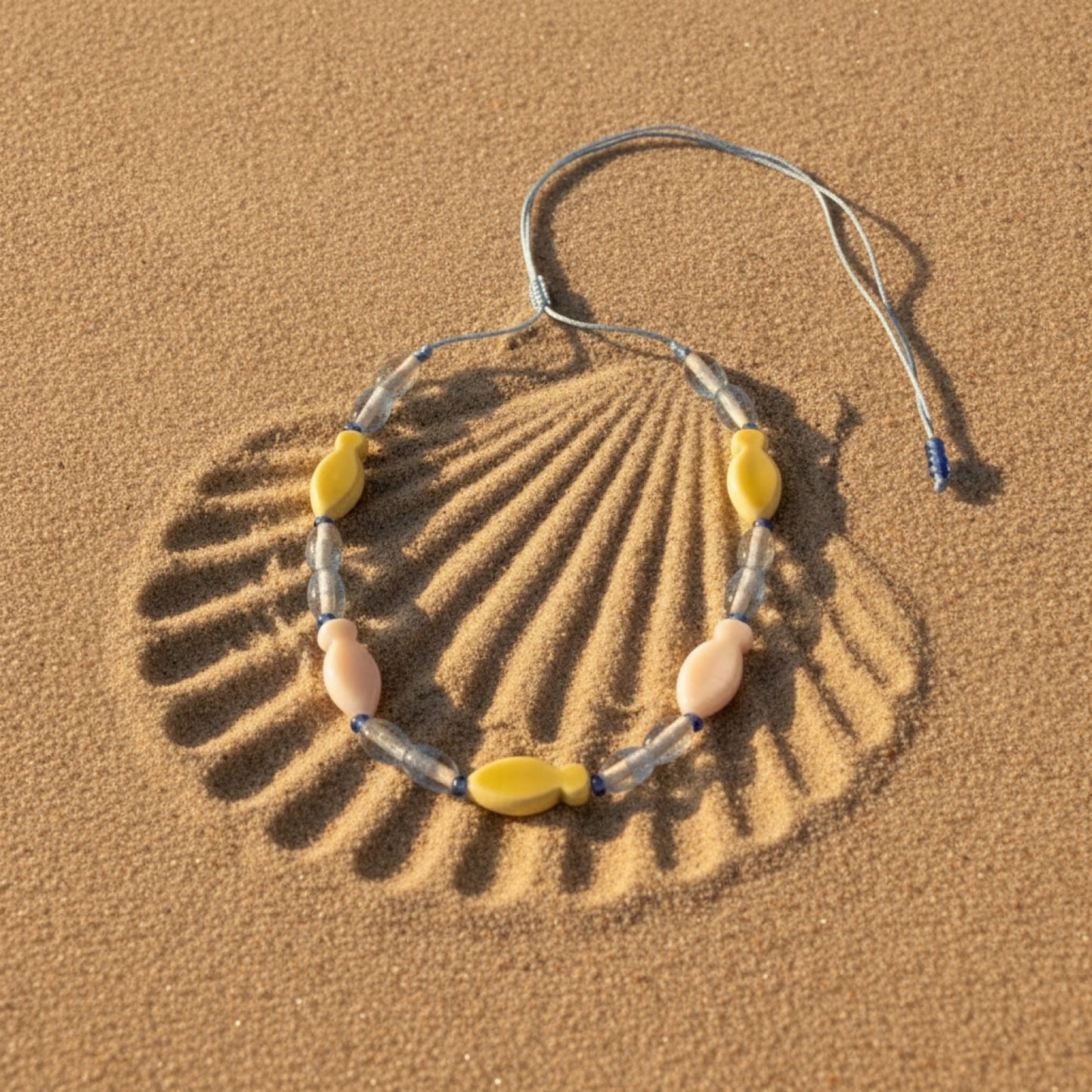 Stripes & Fishies - Butter Yellow/Beige