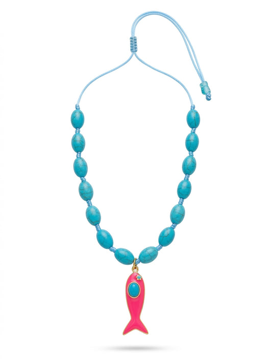 Pink Fish & Turquoise Knots